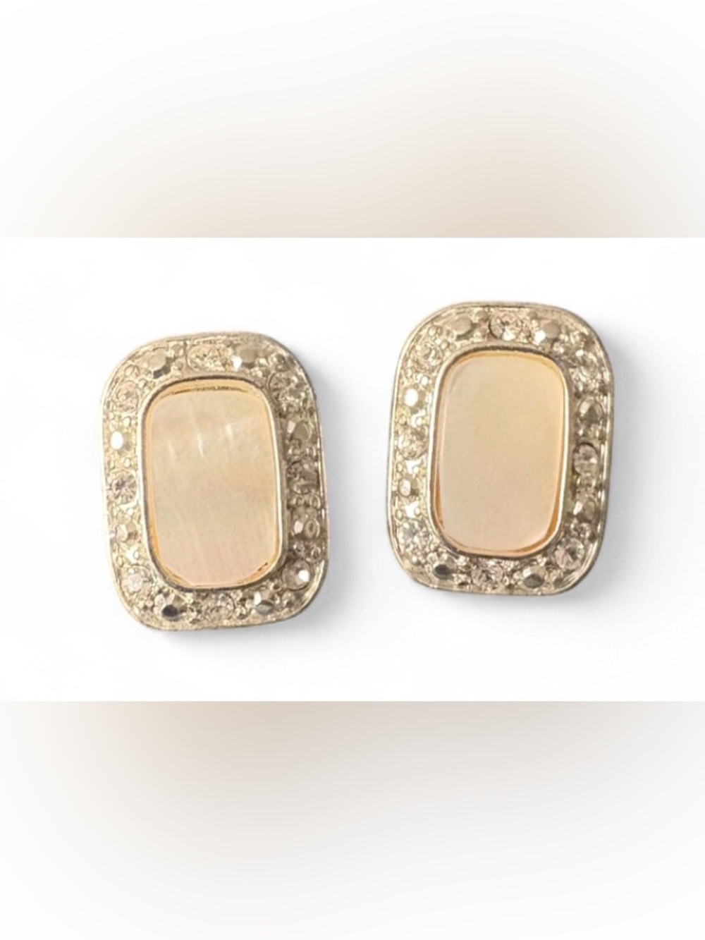 🦖 5 for $25 | Silver-Tone Faux Mother of Pearl Stud Earrings